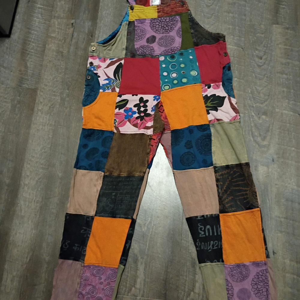 Bohemian Multicolor Patchwork Jumpsuit - image 4